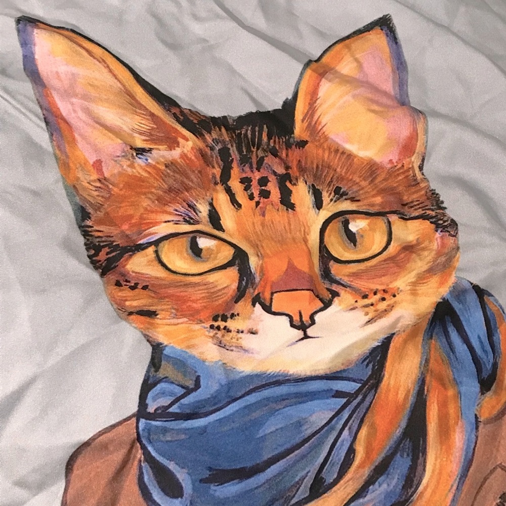 NWT F&F Italian silk cat scarf
